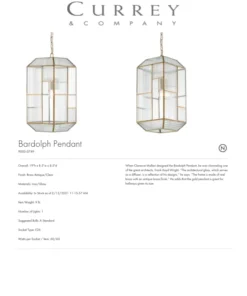 Currey And Company New Arrivals Bardolph Pendant