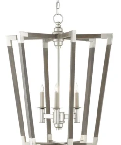 Currey And Company Bastian Medium Lantern Gray