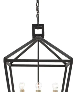 Currey And Company Denison Rectangular Lantern Black