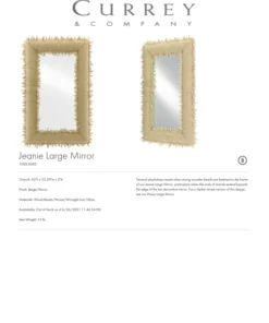 Currey And Company Jeanie Large Mirror Beige New Arrivals