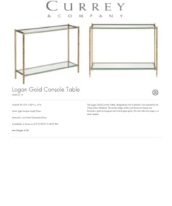 Currey And Company Logan Console Table Gold 9 Currey And Company Logan Console Table Gold