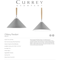 Currey And Company New Arrivals Oldany Pendant