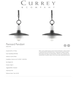 Currey And Company Pennard Pendant New Arrivals