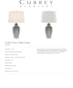 Currey And Company Solita Gray Table Lamp New Arrivals 9 Currey And Company Solita Gray Table Lamp New Arrivals