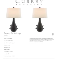 Currey And Company Teramo Table Lamp
