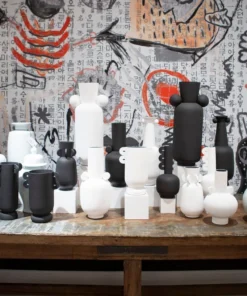 Currey And Company New Arrivals Happy 40 Three Wings Vase Black