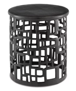 Currey And Company Wasi Accent Table Black