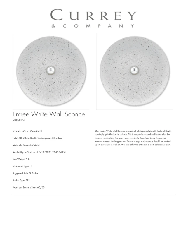 Currey And Company Entree White Wall Sconce 9 Currey And Company Entree White Wall Sconce