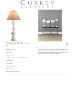 Currey And Company New Arrivals Farrington Table Lamp