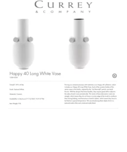 Currey And Company Happy 40 Long White Vase New Arrivals