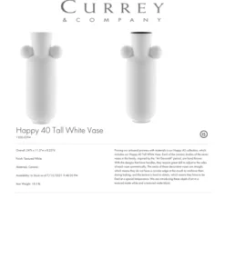 Currey And Company Happy 40 Tall White Vase New Arrivals 7 Currey And Company Happy 40 Tall White Vase New Arrivals
