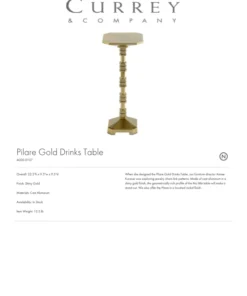 Currey And Company New Arrivals Pilare Gold Drinks Table 7 Currey And Company New Arrivals Pilare Gold Drinks Table