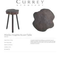 Currey And Company New Arrivals Mambo Graphite Accent Table 9 Currey And Company New Arrivals Mambo Graphite Accent Table