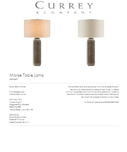 Currey And Company Morse Table Lamp New Arrivals