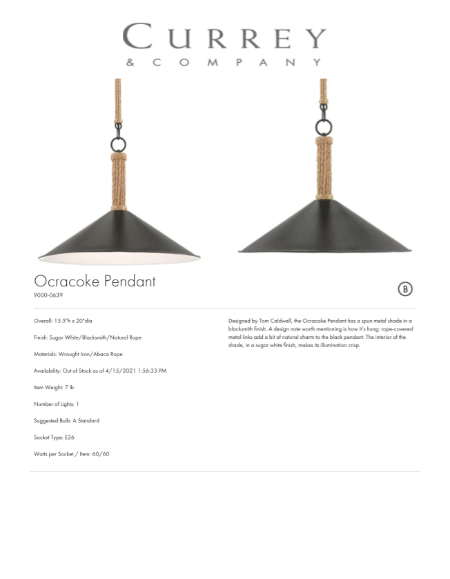 Currey And Company Ocracoke Pendant 6 Currey And Company Ocracoke Pendant