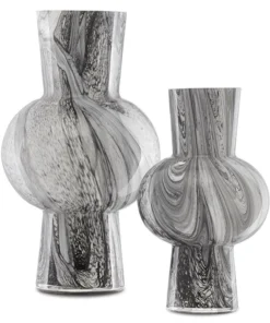 Currey And Company New Arrivals Stormy Sky Glass Vase Set Of Two