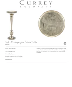 Currey And Company New Arrivals Talia Drinks Table Champagne 9 Currey And Company New Arrivals Talia Drinks Table Champagne