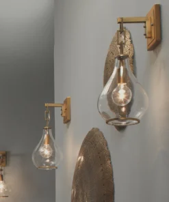 Jamie Young Teardrop Hanging Sconce Antique Brass