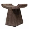 Made Goods Annika Stool Dark Mushroom Faux Shagreen