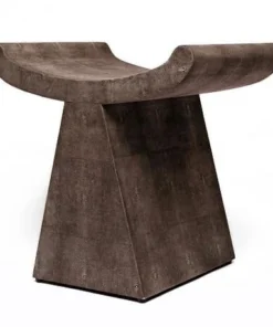 Made Goods Annika Stool Dark Mushroom Faux Shagreen