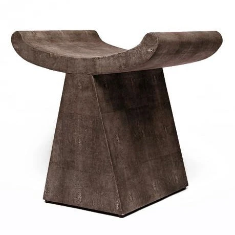 Made Goods Annika Stool Dark Mushroom Faux Shagreen 3 Made Goods Annika Stool Dark Mushroom Faux Shagreen