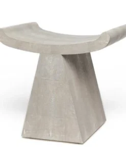 Made Goods Annika Stool Sand Faux Shagreen