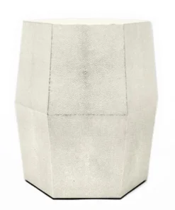 Made Goods Daryl Stool Off White Faux Shagreen