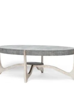 Made Goods New Arrivals Dexter Coffee Table Silver And Cool Gray Faux Shagreen