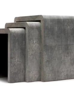 Made Goods Harlow Nesting Tables Cool Gray Faux Shagreen New Arrivals