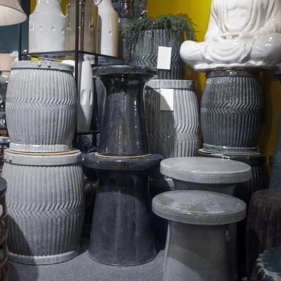 Emissary New Arrivals Dolly Tub Garden Stool Gray 4 Emissary New Arrivals Dolly Tub Garden Stool Gray