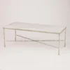 Global Views New Arrivals Spike Cocktail Table Antique Nickel White Marble
