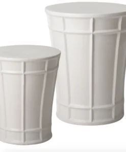 Emissary Varro Stool White Glaze New Arrivals