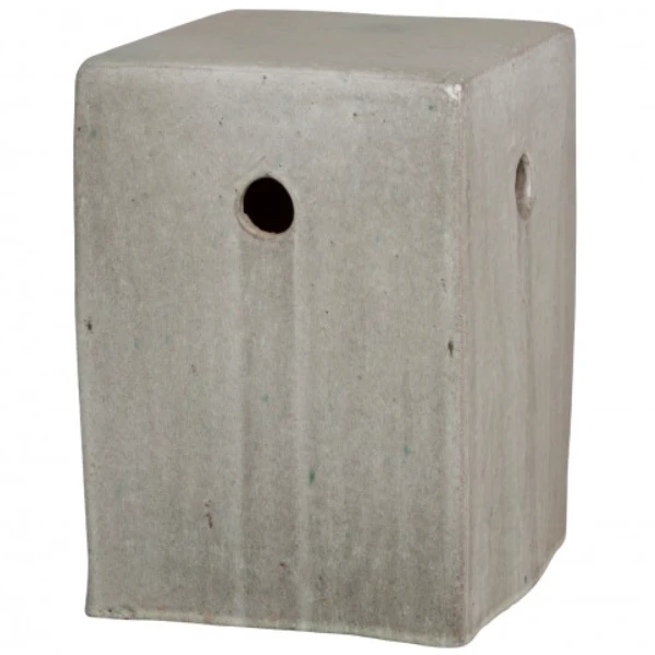 Emissary New Arrivals Square Stool Gray Glaze 3 Emissary New Arrivals Square Stool Gray Glaze