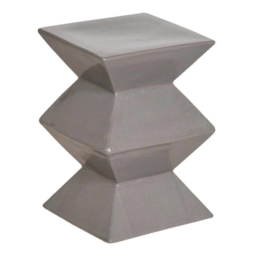Emissary Zig Zag Stool Glossy Gray Glaze 3 Emissary Zig Zag Stool Glossy Gray Glaze