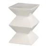 Emissary Zig Zag Stool Glossy White Glaze New Arrivals 1 Emissary Zig Zag Stool Glossy White Glaze New Arrivals