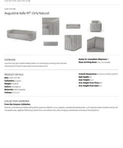 Four Hands Augustine Sofa Orly Natural