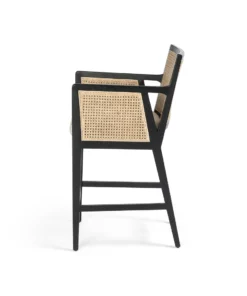 Four Hands Antonia Cane Counter Stool Brushed Ebony