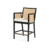Four Hands Antonia Cane Counter Stool Brushed Ebony