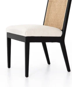 Four Hands Antonia Cane Armless Dining Chair Brushed Ebony New Arrivals