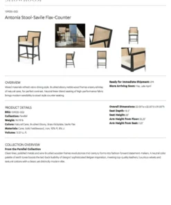 Four Hands Antonia Cane Bar Stool Brushed Ebony New Arrivals