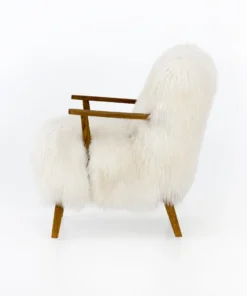 Four Hands New Arrivals Ashland Armchair Mongolion Cream Fur