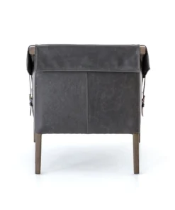 Four Hands New Arrivals Bauer Leather Chair Chaps Ebony