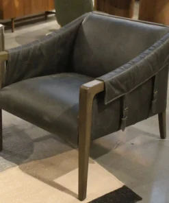 Four Hands New Arrivals Bauer Leather Chair Chaps Ebony