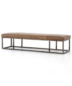 Four Hands Beaumont Bench Warm Taupe Dakota Leather