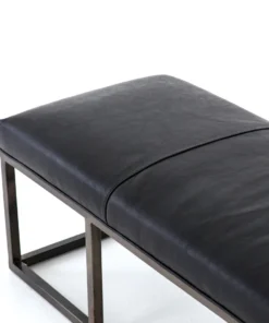 Four Hands New Arrivals Beaumont Bench Rider Black Leather 14 Four Hands New Arrivals Beaumont Bench Rider Black Leather