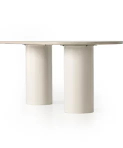 Four Hands Belle Oval Dining Table Cream Marble
