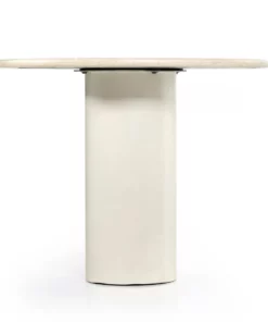Four Hands New Arrivals Belle Round Dining Table Cream Marble