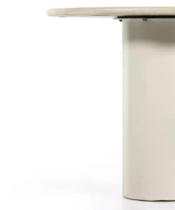 Four Hands New Arrivals Belle Round Dining Table Cream Marble