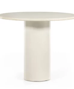 Four Hands New Arrivals Belle Round Dining Table Cream Marble
