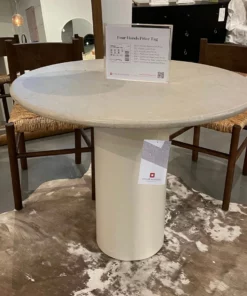 Four Hands New Arrivals Belle Round Dining Table Cream Marble
